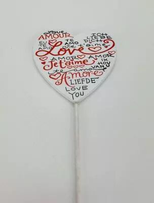 Pic Bois Coeur Love D6 H25 Blanc ( x 12 )
