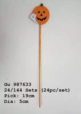 Pic Citrouille D5 H25 Orange x 24