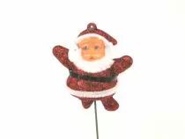 Pic Père-Noël 6x4,5 sur Pic H18 Rouge ( x 12 )