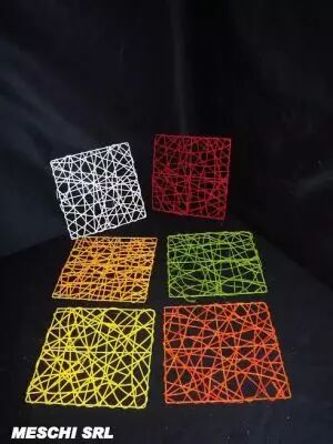 Rattan Square Lid 20x20 Jaune x 7