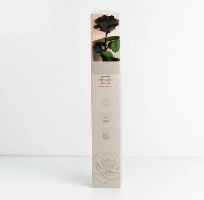 Rose Stabilis�e Premium sur Tige 50cm Noir