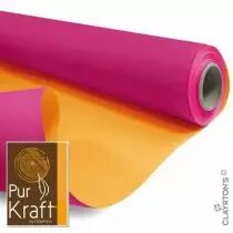 Rouleau Duo Kraft 0,79x40m Fushia/Orange