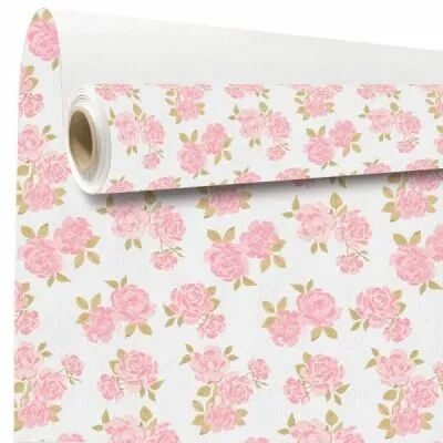 Rouleau Kraft Blanc Elsa 0,79x40m Rose