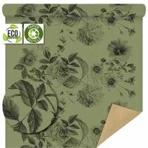 Rouleau Kraft Brun Gloria 0,80x50m Vert/Noir