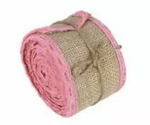 Ruban Jute Coloré 50mm x 3m Rose