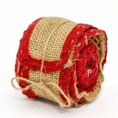 Ruban Jute Color� 50mm x 3m Rouge