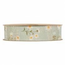 Ruban Little Daisies 25mm x 10m Vert