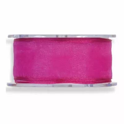 Ruban Macao 38mm x 20m Organza Fushia