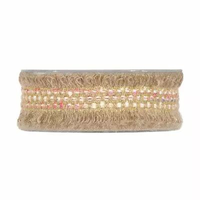 Ruban Old Style 30mm x 5m Fushia/Naturel
