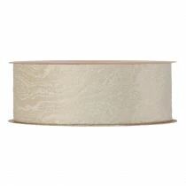 Ruban Rouen 40mm x 10m Crème