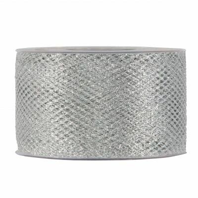 Ruban Xmas Net 40mm x 30m Argent