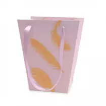 Sac Carton Golden Feathers 17x13 H20 Lilas x 10