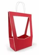 Sac Carton Médaillon 10x12 H35 Rouge ( x 5 )