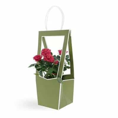 Sac Carton M�daillon 10x12 H35 Vert Kaki ( x 5 )