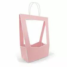 Sac Carton M�daillon 23x14 H38 Rose ( x 10 )