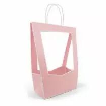 Sac Carton Médaillon 23x14 H38 Rose ( x 10 )