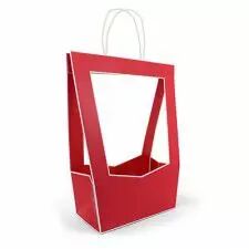 Sac Carton M�daillon 23x14 H38 Rouge ( x 10 )