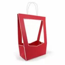 Sac Carton Médaillon 23x14 H38 Rouge ( x 10 )