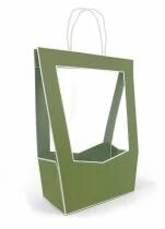 Sac Carton M&eacute;daillon 23x14 H38 Vert Kaki ( x 5 )