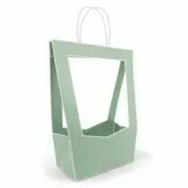 Sac Carton Médaillon 23x14 H38 Vert Sauge ( x 5 )