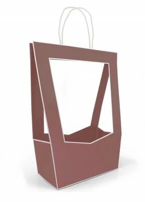 Sac Carton M�daillon 23x14 H38 Vieux Rose ( x 5 )