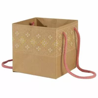 Sac Kraft Seam 13x13x13 Rose ( x 10 )