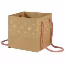 Sac Kraft Seam 13x13x13 Rose ( x 10 )