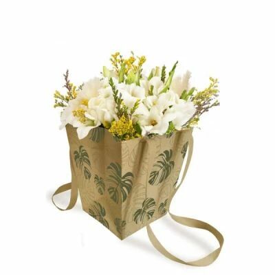 Sac Papier El�gant 16,5x16,5x18 Monstera ( x 10 )