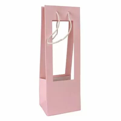 Sac Porte Bouquet 13x10,5x38 Rose P�le ( x 10 )