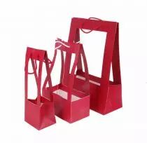 Sac Porte Bouquet 25x13x40 Rouge x 10