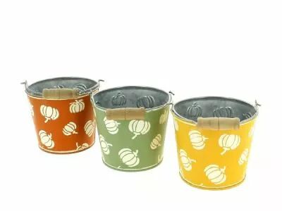 Seau Zinc Citrouille D11 H9,5 ass