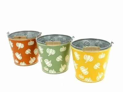 Seau Zinc Citrouille D12,5 H12,5 ass