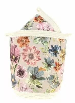 Set 3 Cache Pots Tissu Cr�me