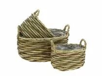 Set 3 Jardinières Ovales Osier Gris