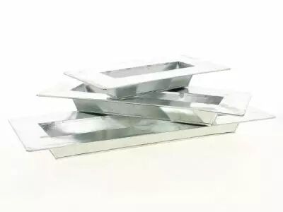 Set 3 Jardini�res Zinc Rectangle Naturel