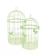 Set de 2 Cages Oiseaux Zinc Vert Anis