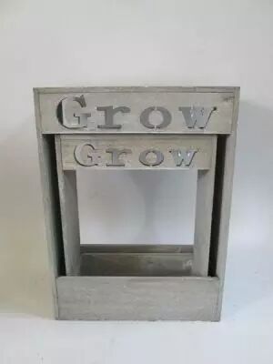 Set de 2 Jardini�res Bois Fen�tre Marron