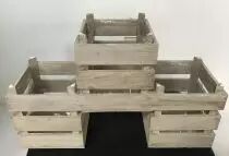Structure 3 Cache Pots Bois Carrés Marron  