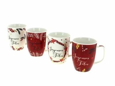 Tasse C�ramique \ Joyeuses F�tes\  D7,5 H10 ass