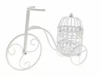 Tricycle + Cage Zinc 45x17 H31 Blanc