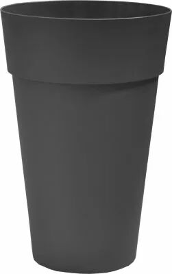 Vase Plastique Jaime D33 H50 Ardoise + Soucoupe