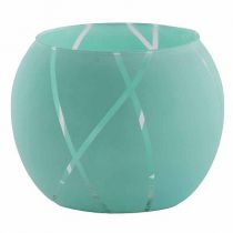 Vase Verre Boule Edera D11,5 H13,5 Turquoise