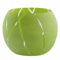 Vase Verre Boule Edera D11,5 H13,5 Vert Anis