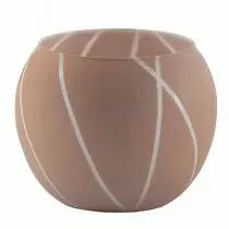 Vase Verre Boule Ortensia D14 H18 Taupe/Crème