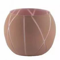 Vase Verre Boule Ortensia D14 H18 Taupe/Rose