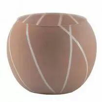 Vase Verre Boule Ortensia D7,5 H10 Taupe/Crème