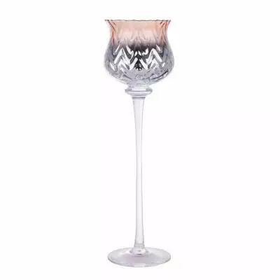 Vase Verre D18 H35/45 Cuivre sur Pied