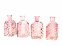 Vase Verre D2,5 H13,5 Rose ass