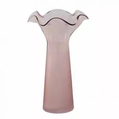 Vase Verre Fazzoletto D12 H35 Rose Poudr�