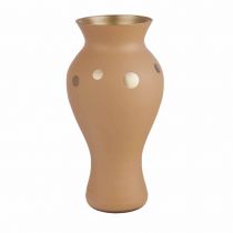 Vase Verre Flora D18 H37 Ocre/Or